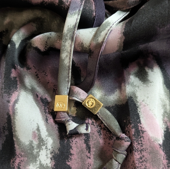 MICHAEL KORS Chic Women's Off The Shoulder Peplum Top Abstract Watercolor Sz S - Picture 10 of 13